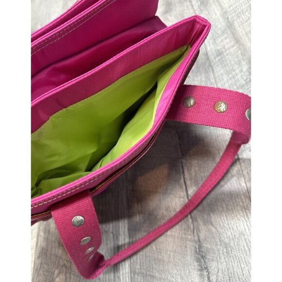 FRANCO SARTO Hot Pink Handbag Purse Accordion Gathered Zip Pockets Rock Roll NEW - Picture 10 of 13